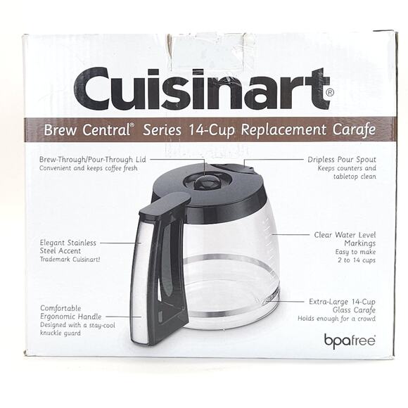 Cuisinart Brew Central DCC-2200RC 14-Cup Replacement Carafe Pot Black - Picture 1 of 5